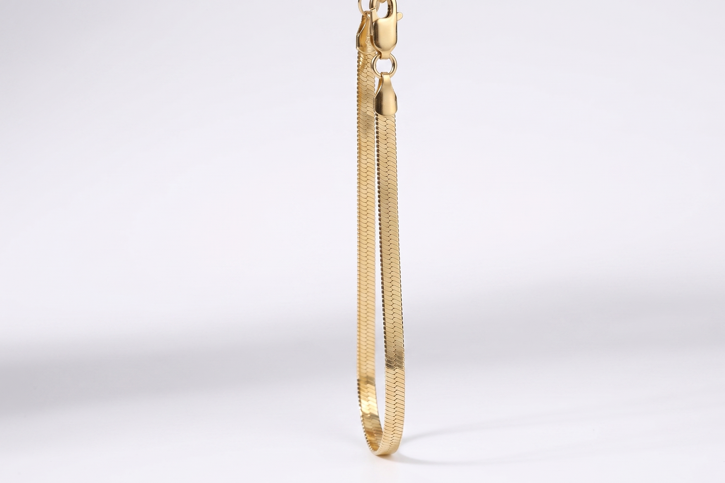 Dazzling Sterling Silver Dainty Herringbone Bracelet - Elegant Italian Design, Liquid Link Style
