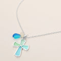 Sea Glass Coastal Cross Pendant Necklace
